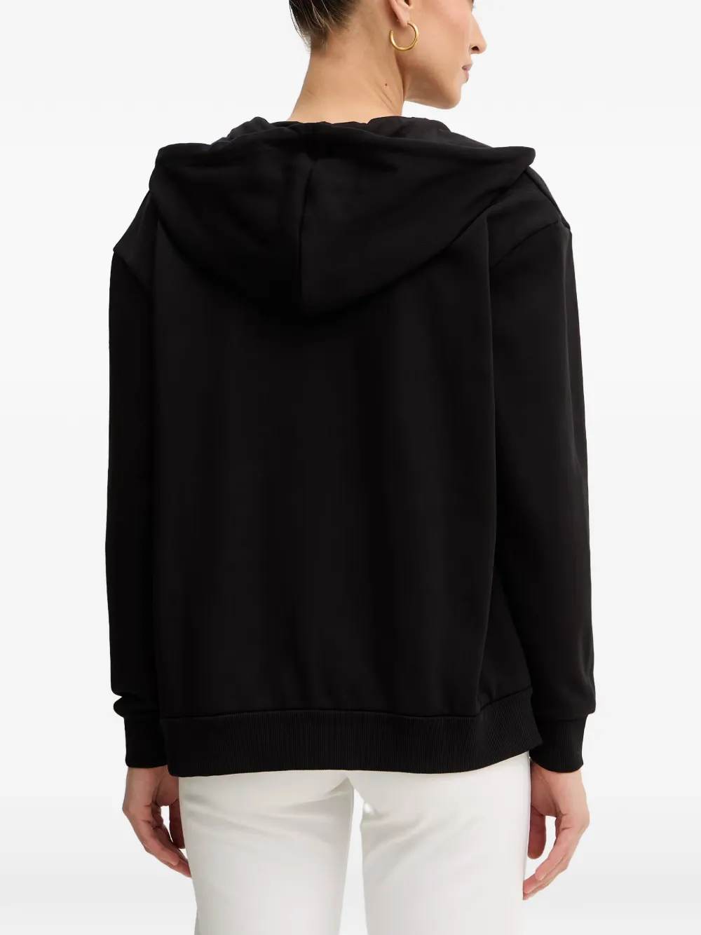 Armani Exchange Hoodie met logoprint en rits Zwart