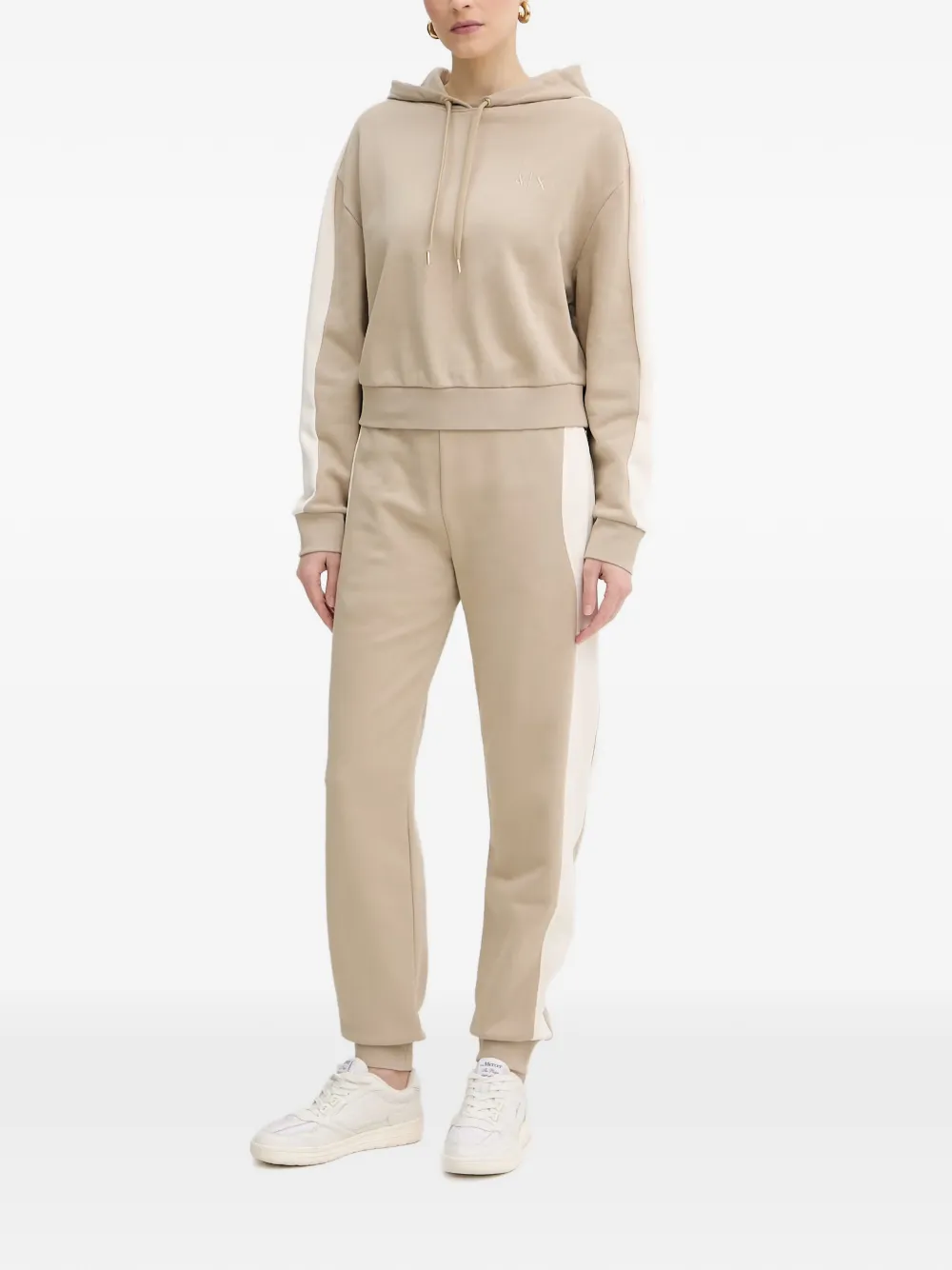 Armani Exchange Trainingsbroek met geborduurd logo Beige