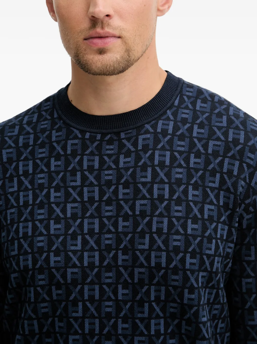 Armani Exchange Trui met monogram Blauw