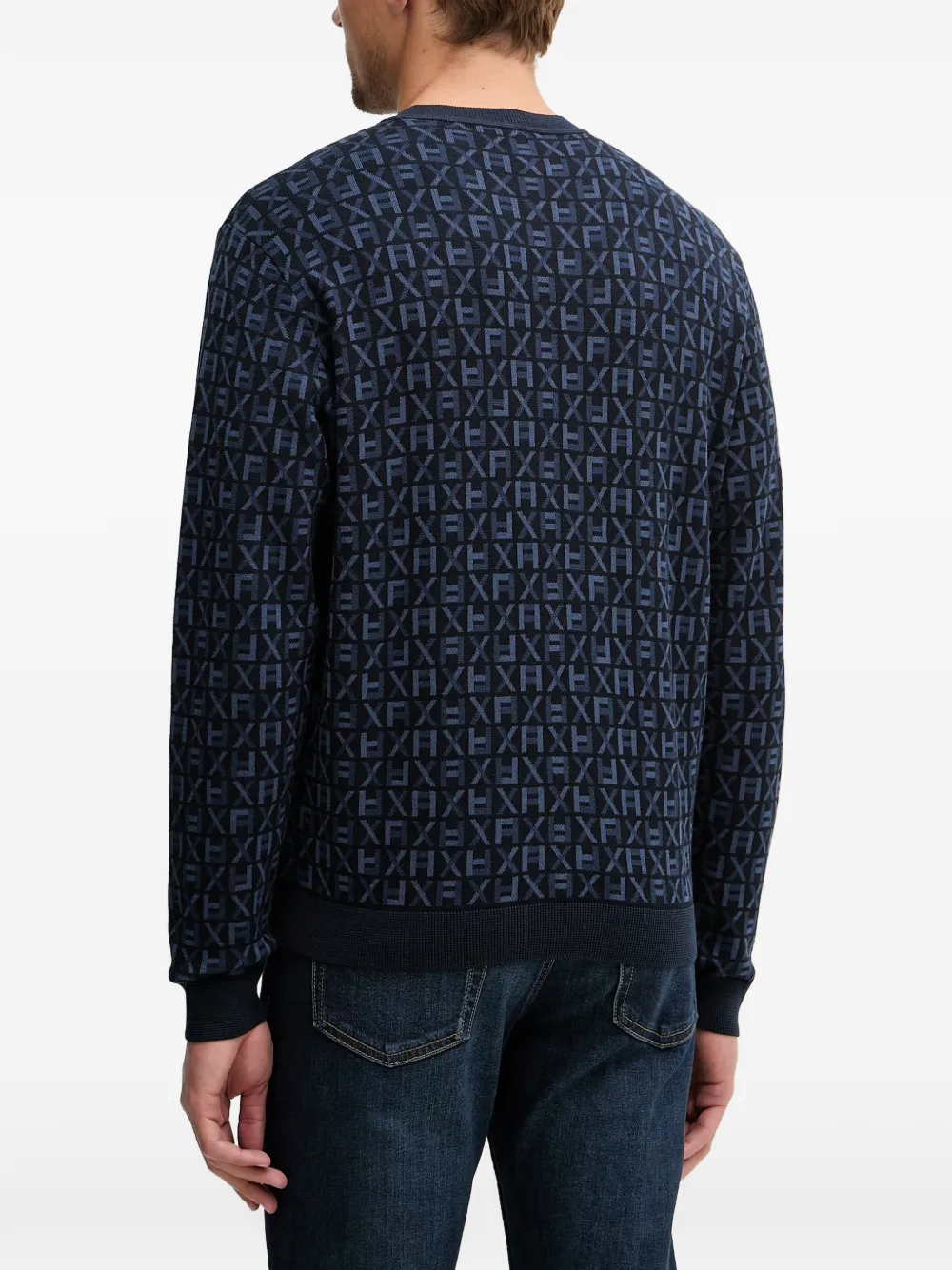 Armani Exchange Trui met monogram Blauw