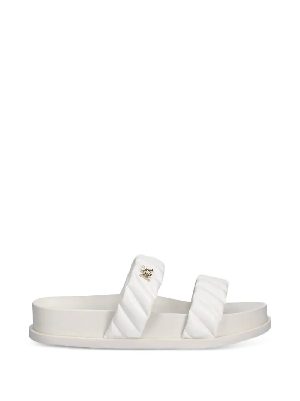 Armani Exchange quilted double-strap slides - Weiß