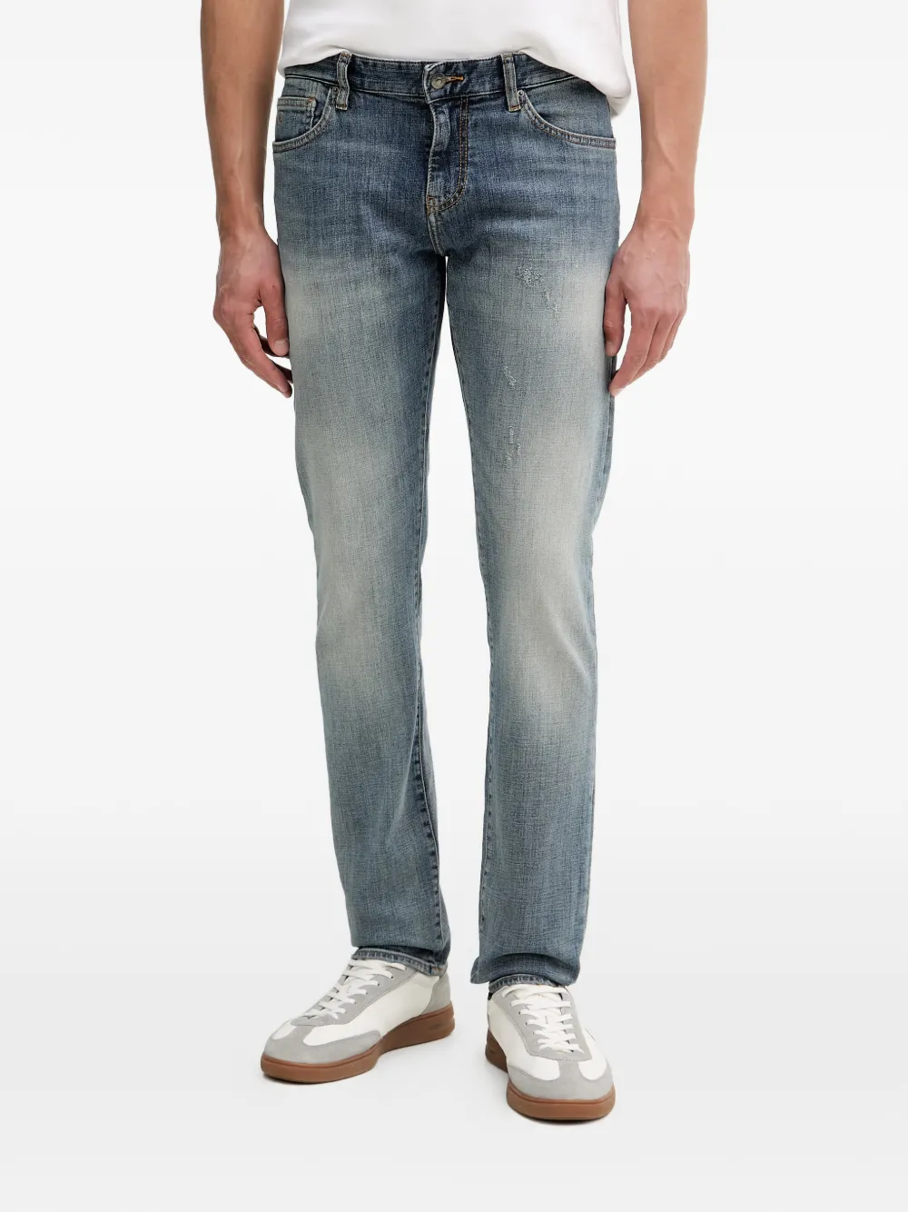 Armani Exchange distressed faded jeans - Blu