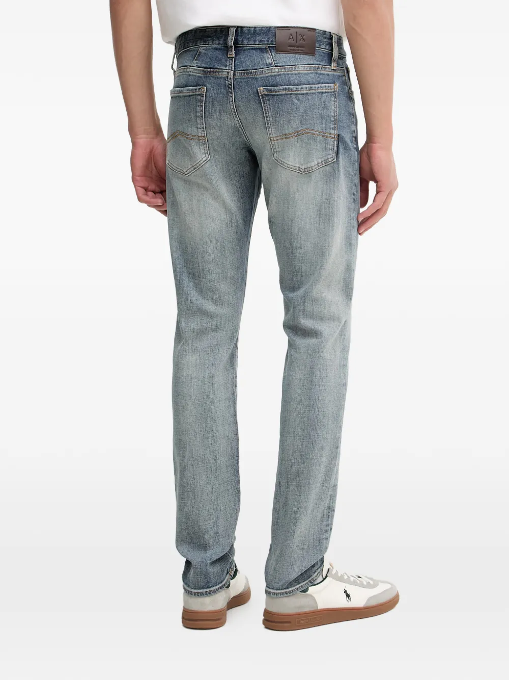 Armani Exchange Gerafelde jeans met vervaagd effect Blauw