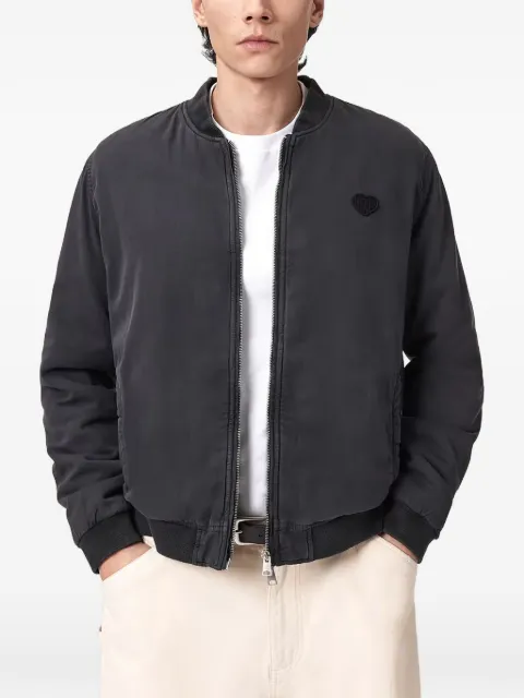 AllSaints heart-patch cotton bomber jacket