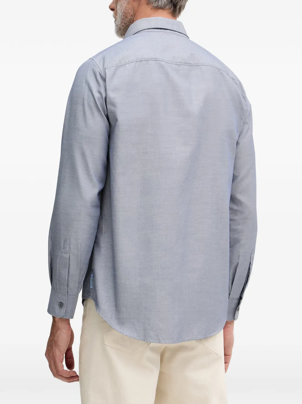 Armani Exchange Overhemd met geborduurd logo Blauw