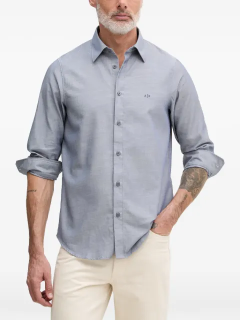 Armani Exchange logo-embroidered long-sleeve shirt