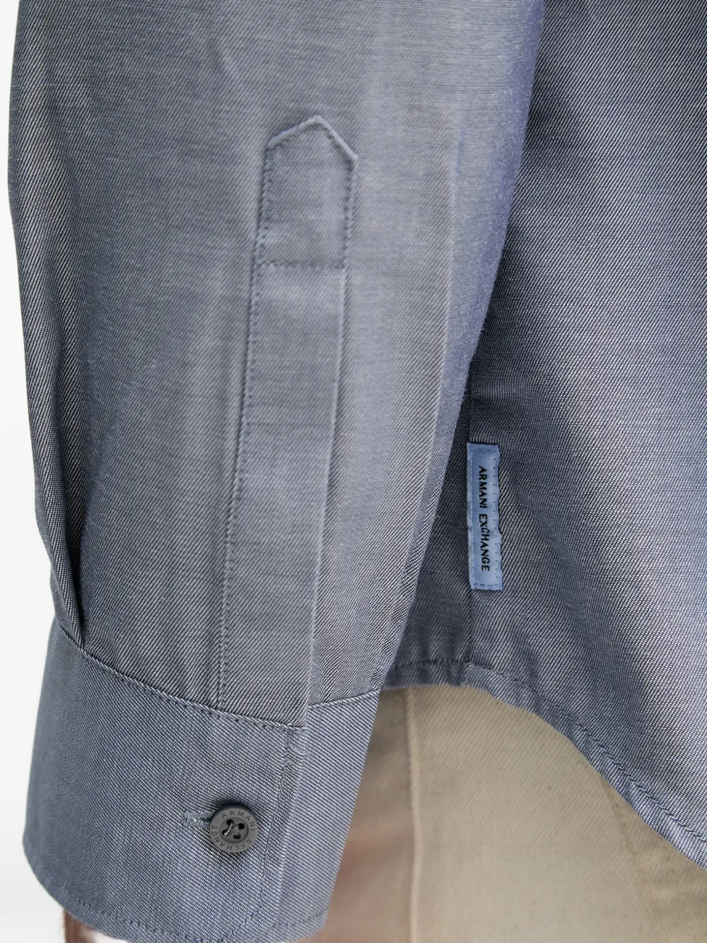Armani Exchange Overhemd met geborduurd logo Blauw