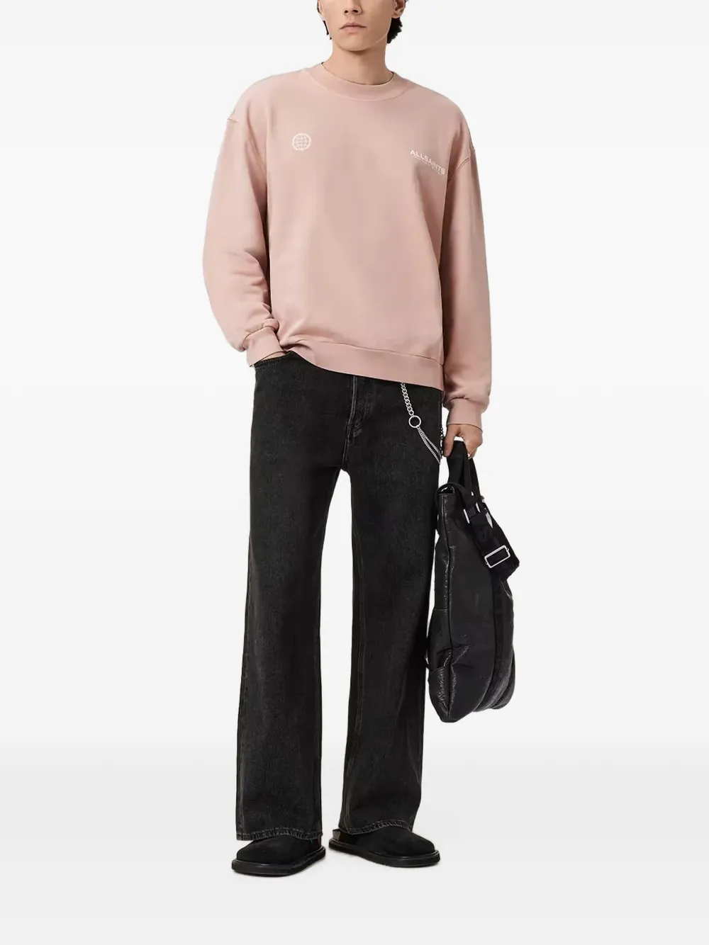 AllSaints Emblem sweater met logo-print Roze