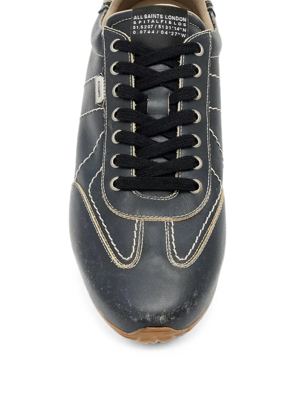 AllSaints Liam leren sneakers met contrasterende stiksels Zwart