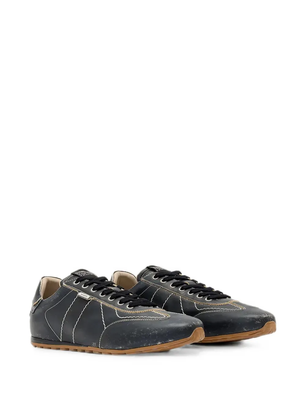 AllSaints Liam leren sneakers met contrasterende stiksels Zwart