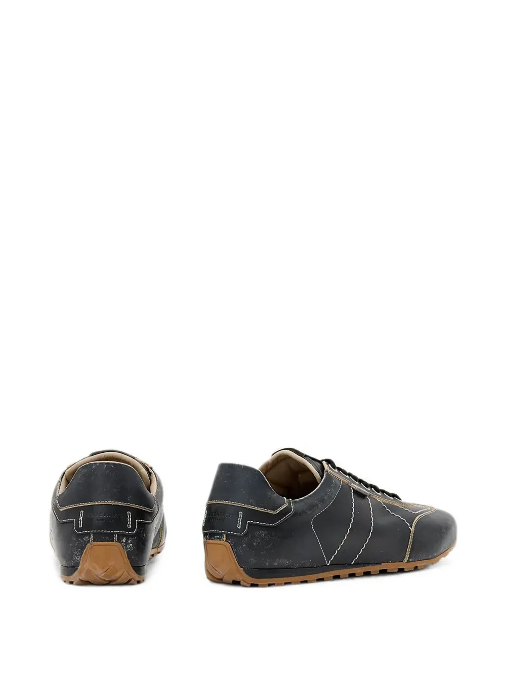 AllSaints Liam leren sneakers met contrasterende stiksels Zwart