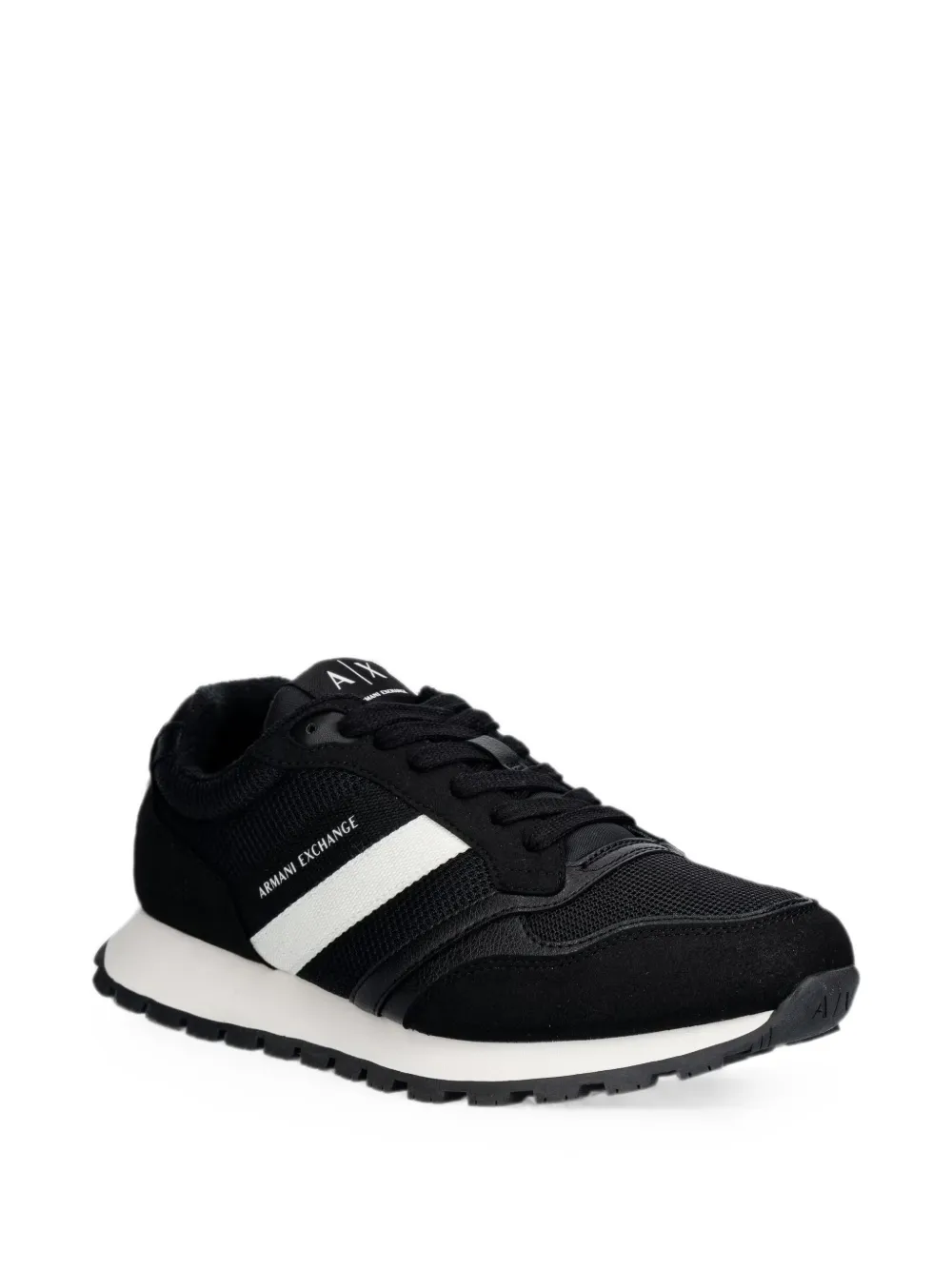 Armani Exchange logo-print panelled sneakers Zwart