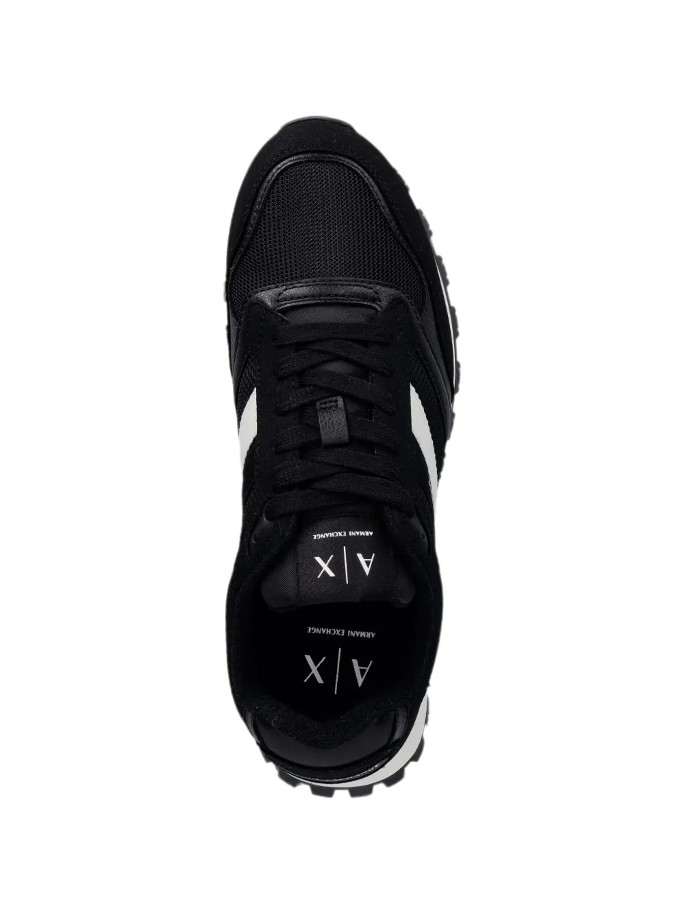 Armani Exchange logo-print panelled sneakers Zwart