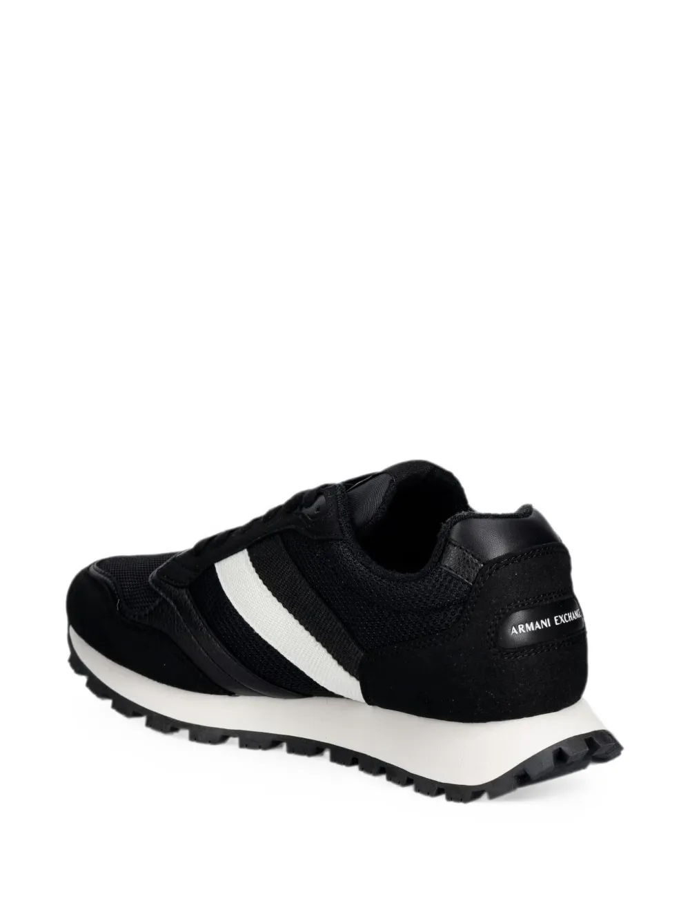 Armani Exchange logo-print panelled sneakers Zwart