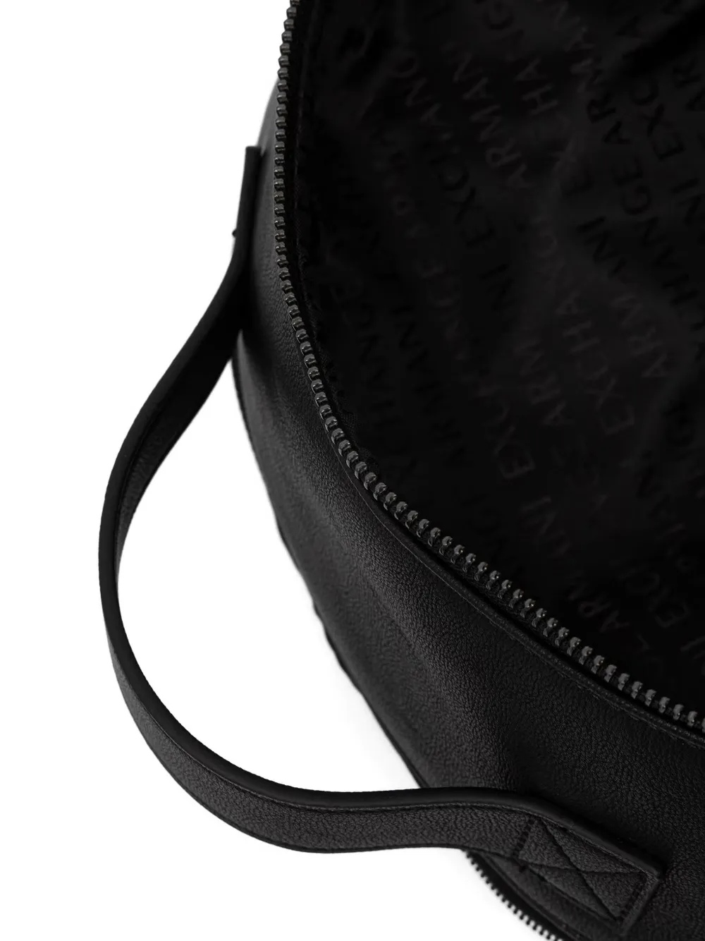 Armani Exchange Logo-patch Pebbled Backpack In Black