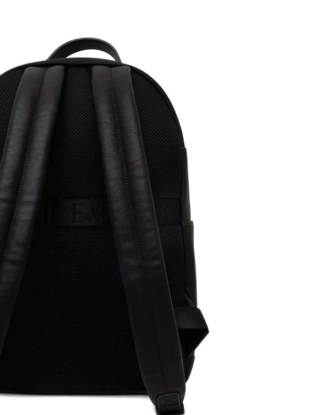 Armani Exchange Logo-patch Pebbled Backpack In Black