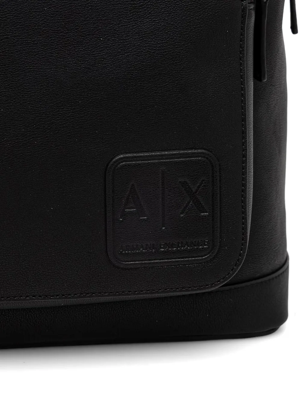 Armani Exchange Logo-patch Pebbled Backpack In Black