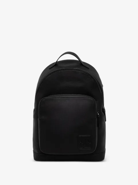 Armani Exchange logo-patch pebbled backpack