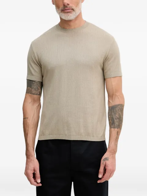 Armani Exchange ribbed-knit short-sleeve T-shirt