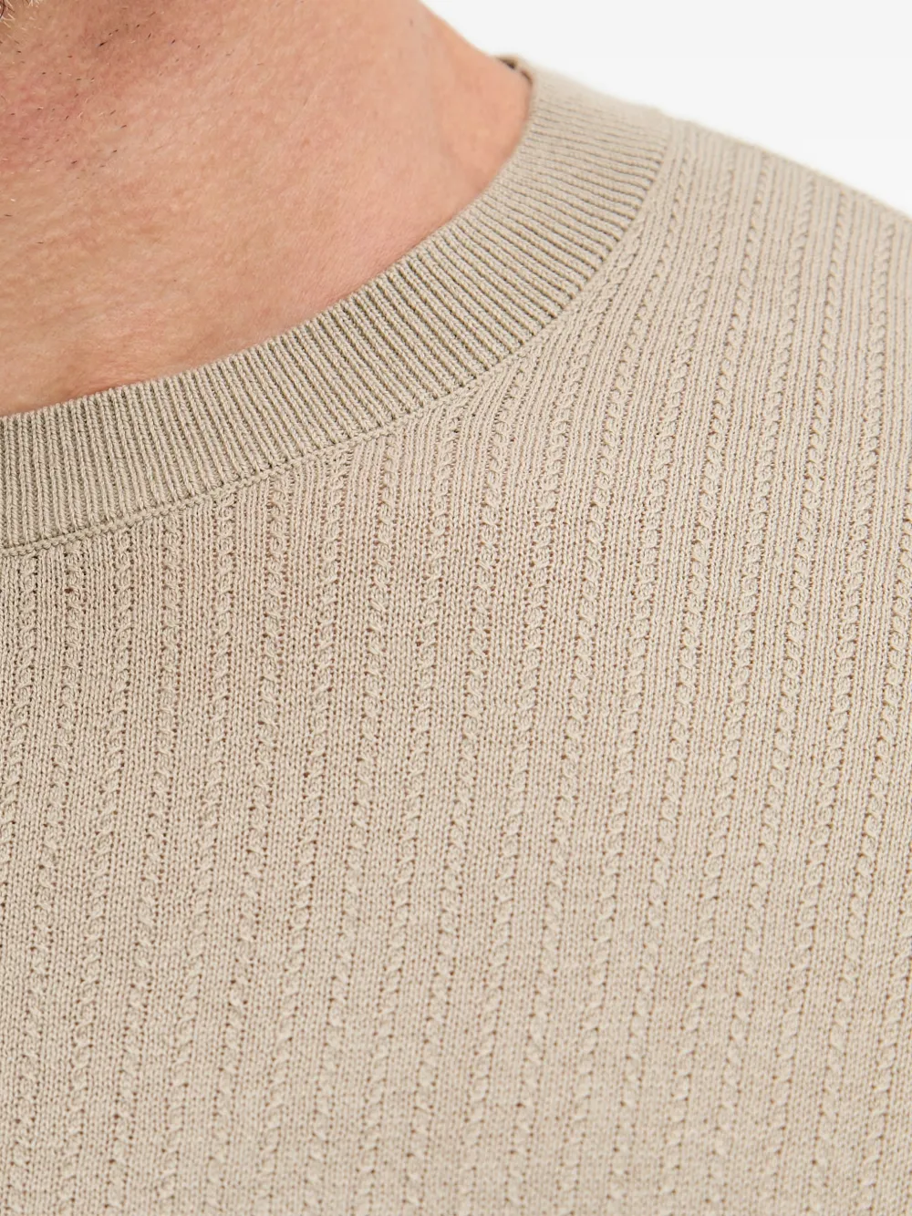 Armani Exchange Ribgebreid T-shirt Beige