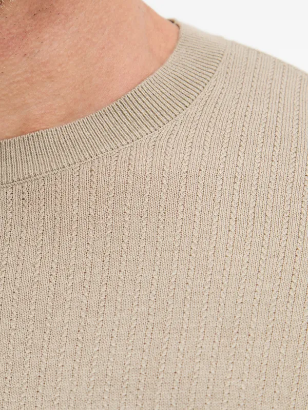 Armani Exchange ribbed-knit short-sleeve T-shirt | Neutrals | FARFETCH