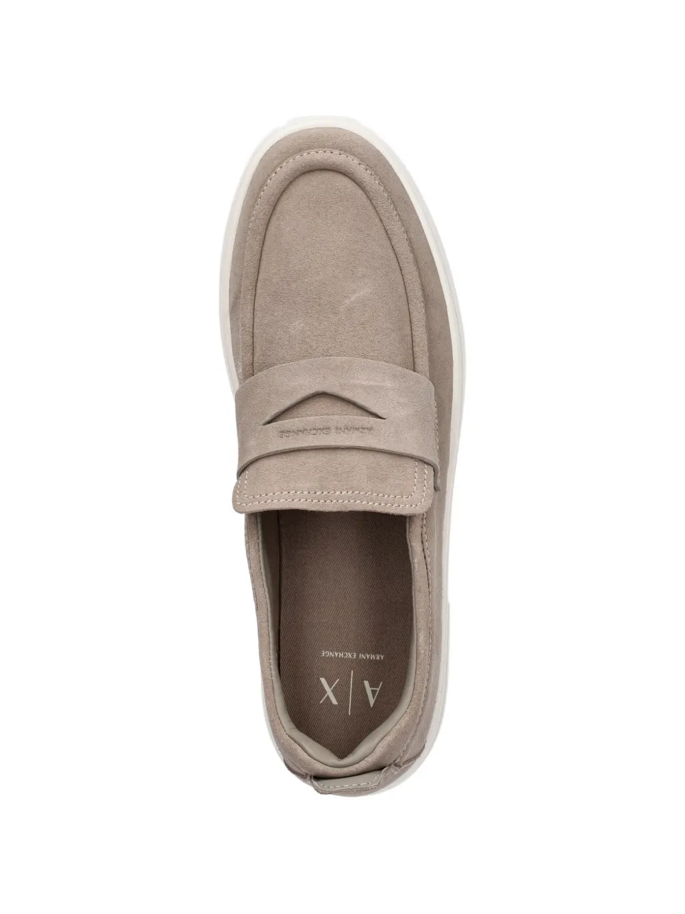 Armani Exchange suede slip-on sneakers Beige
