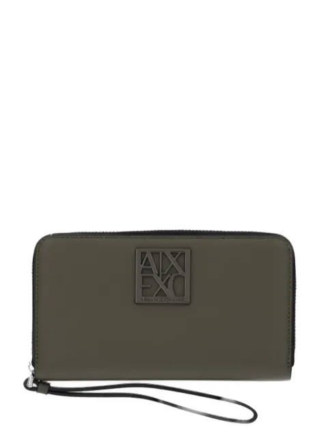 Armani Exchange logo-plaque zip-around wallet