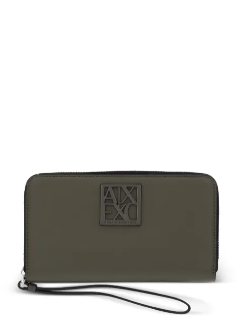 Armani Exchange logo-plaque zip-around wallet