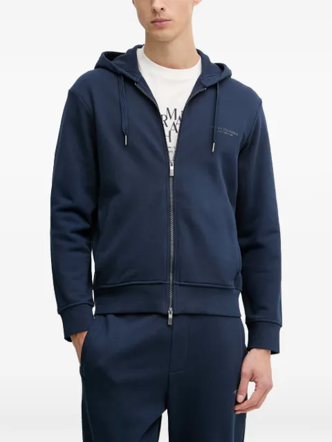 Armani Exchange logo-print zip-up hoodie