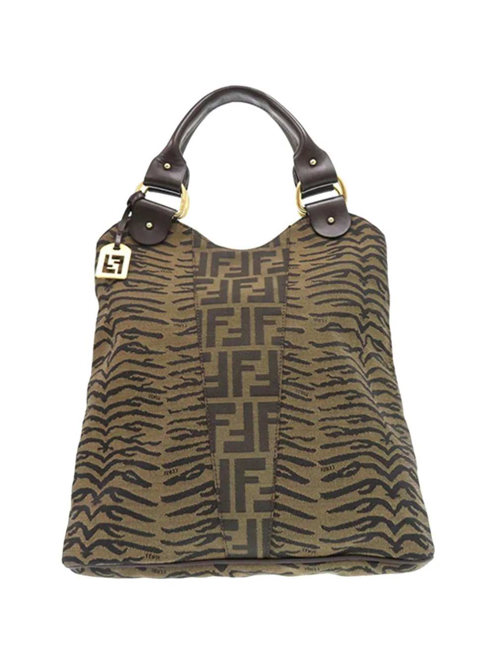 Fendi Pre-Owned 2000-2010 Zucca Canvas Tiger Print tote bag - Brown