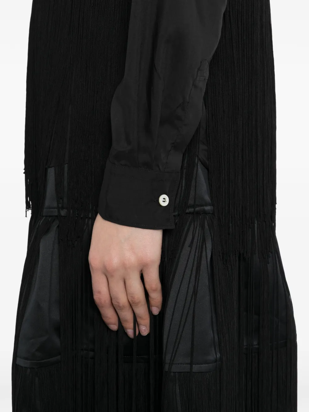 Black Comme Des Garçons Gelaagde blouse met franje Zwart
