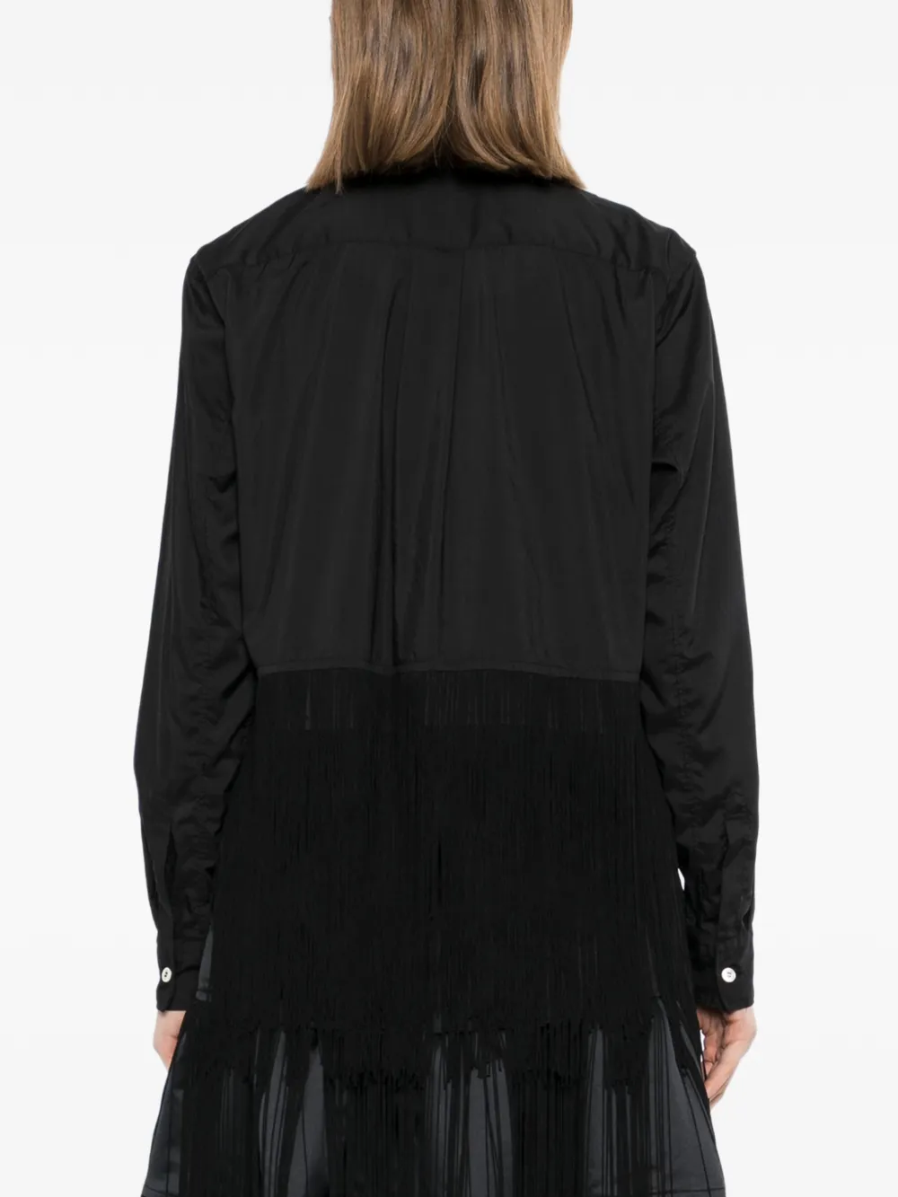 Black Comme Des Garçons Gelaagde blouse met franje Zwart