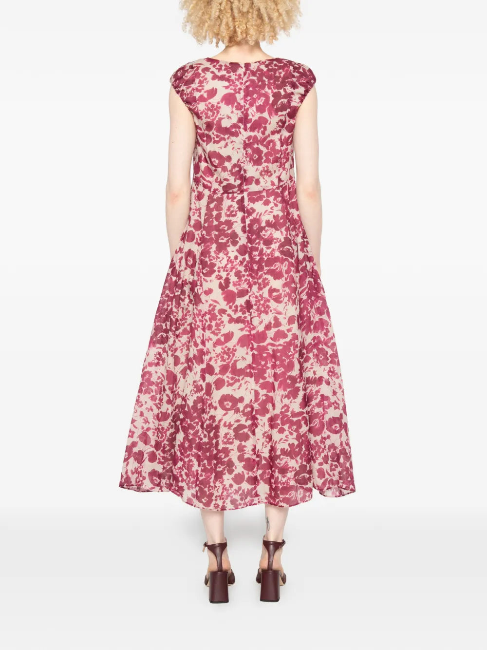'S Max Mara Peonie maxi-jurk met bloemenprint en A-lijn Roze