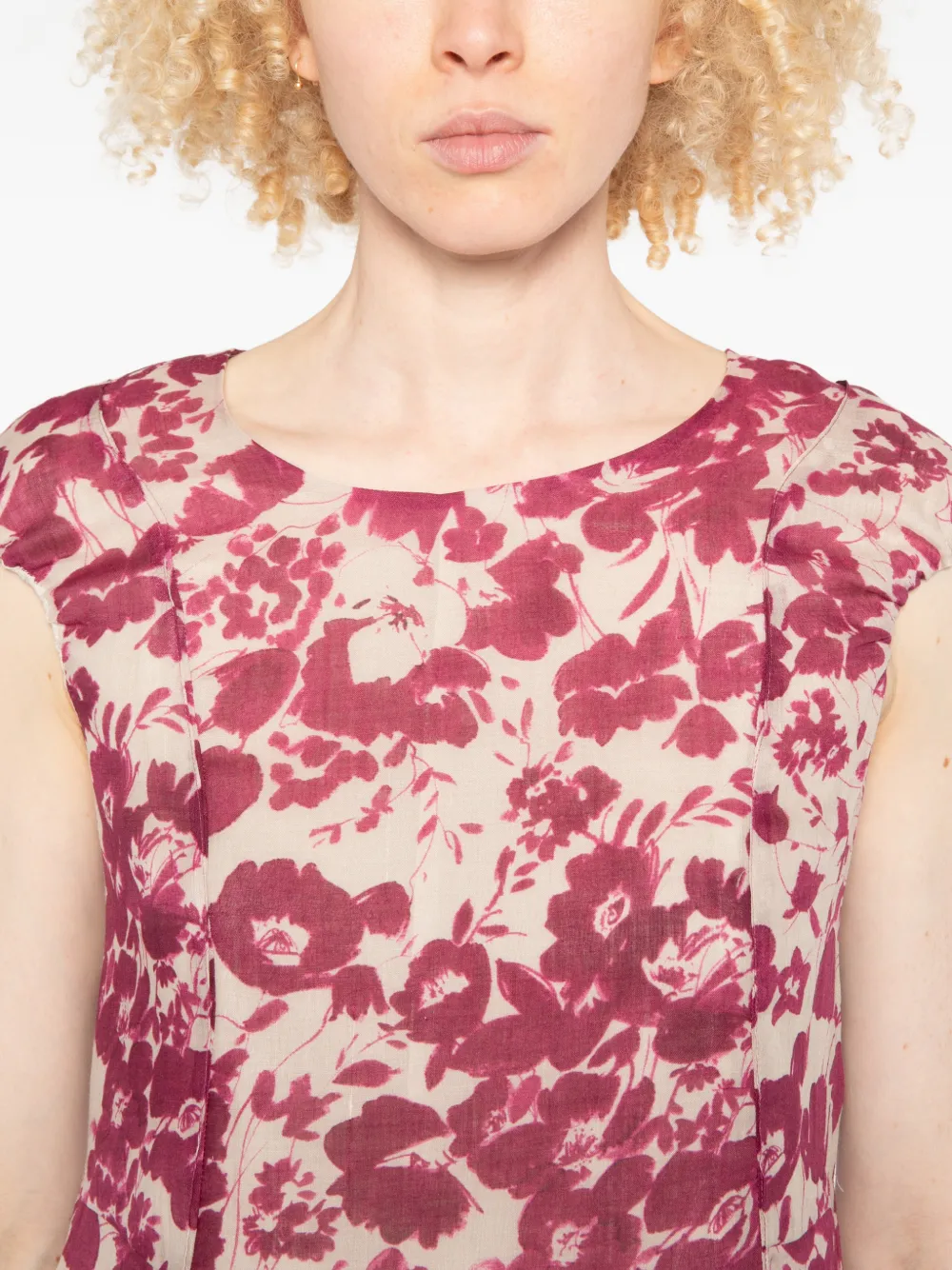 'S Max Mara Peonie maxi-jurk met bloemenprint en A-lijn Roze