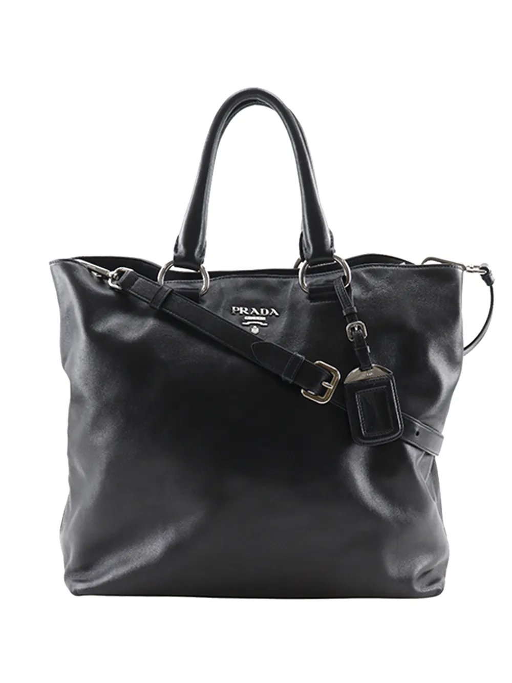 Prada Pre-Owned 2000-2025 Soft Calf Open Convertible Tote satchel - Nero