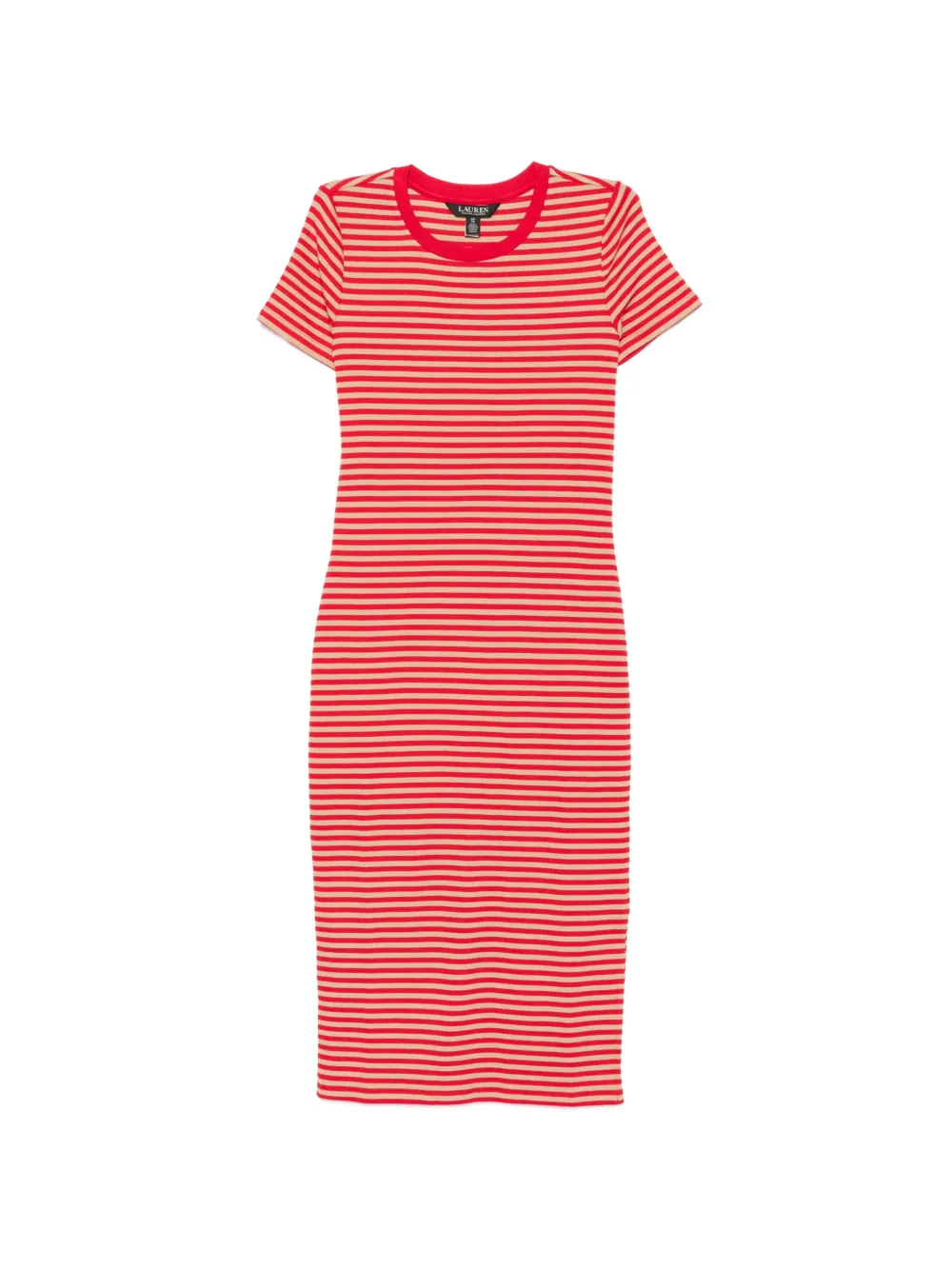 Lauren Ralph Lauren Seferah striped ribbed-knit dress - Rosso