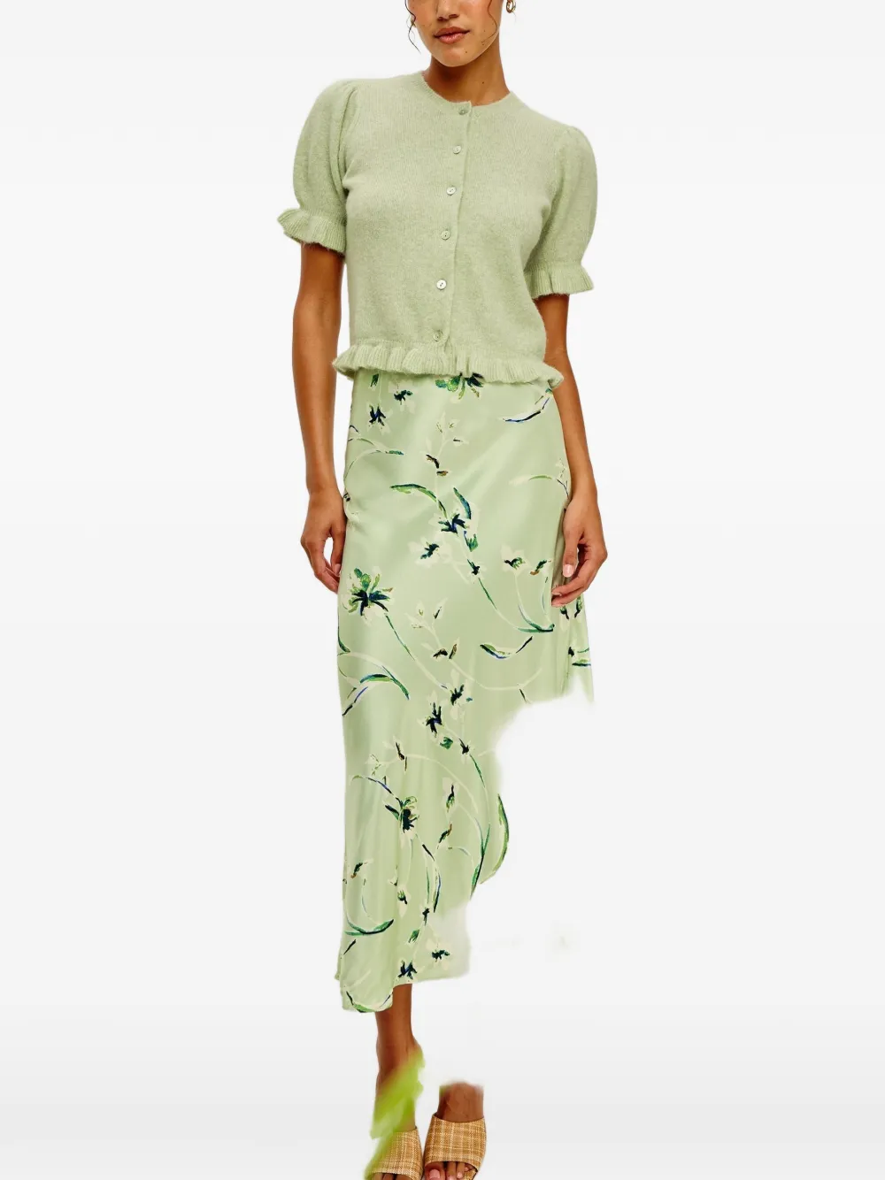 Rails Lora ruffled-sleeve cardigan - Grün