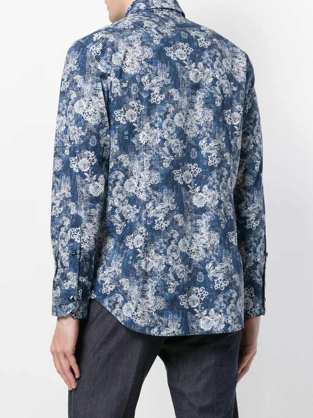 Billionaire Overhemd met bloemenprint Blauw
