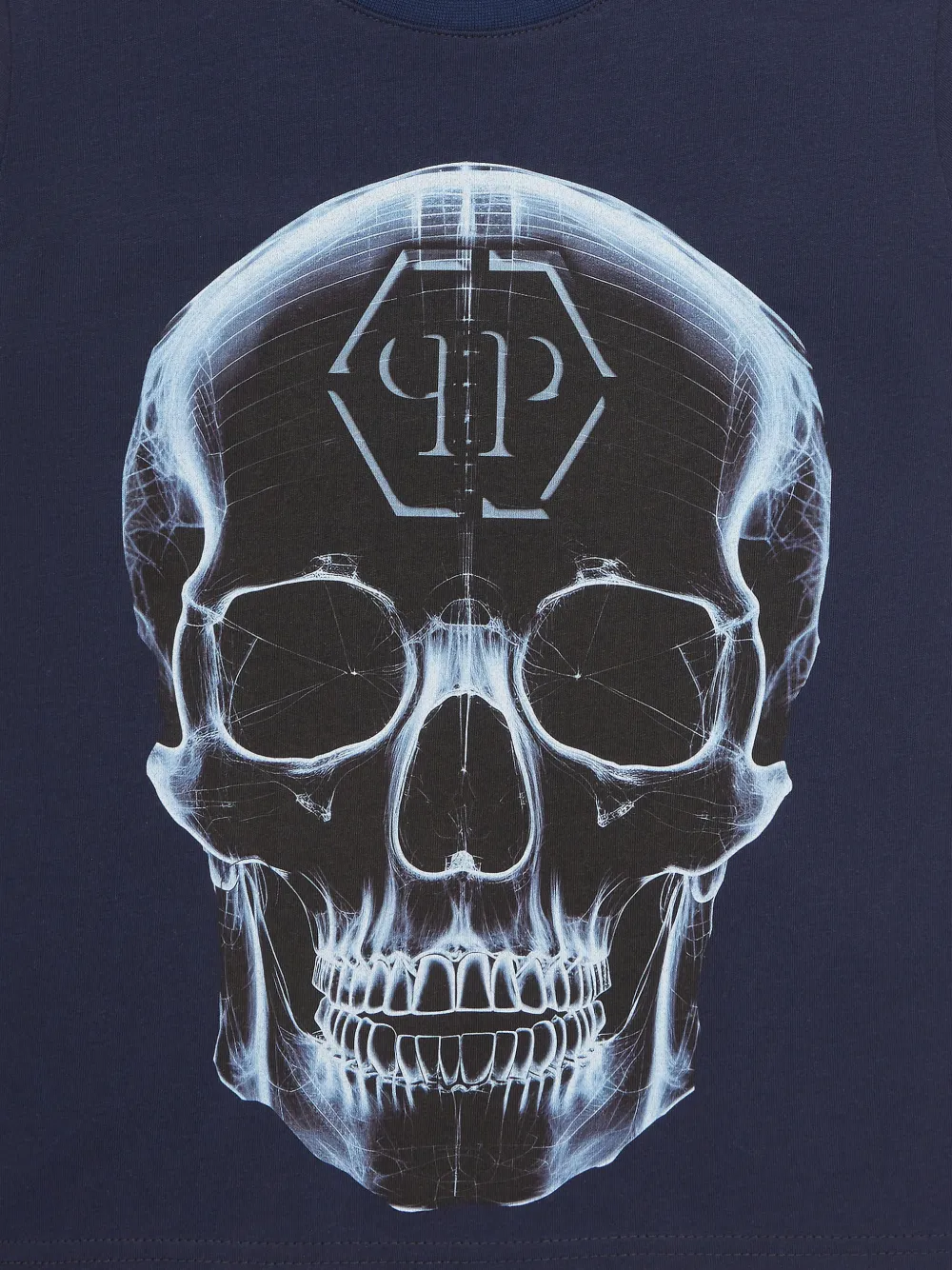 Philipp Plein Junior T-shirt met ronde hals Blauw