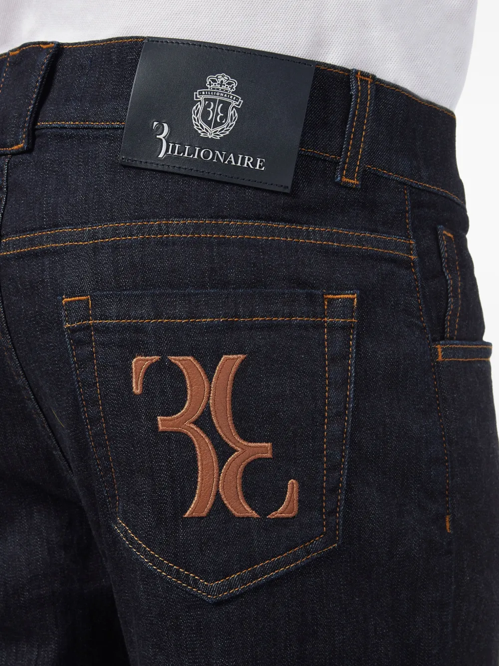Billionaire Regular-fit jeans met logo-detail Blauw