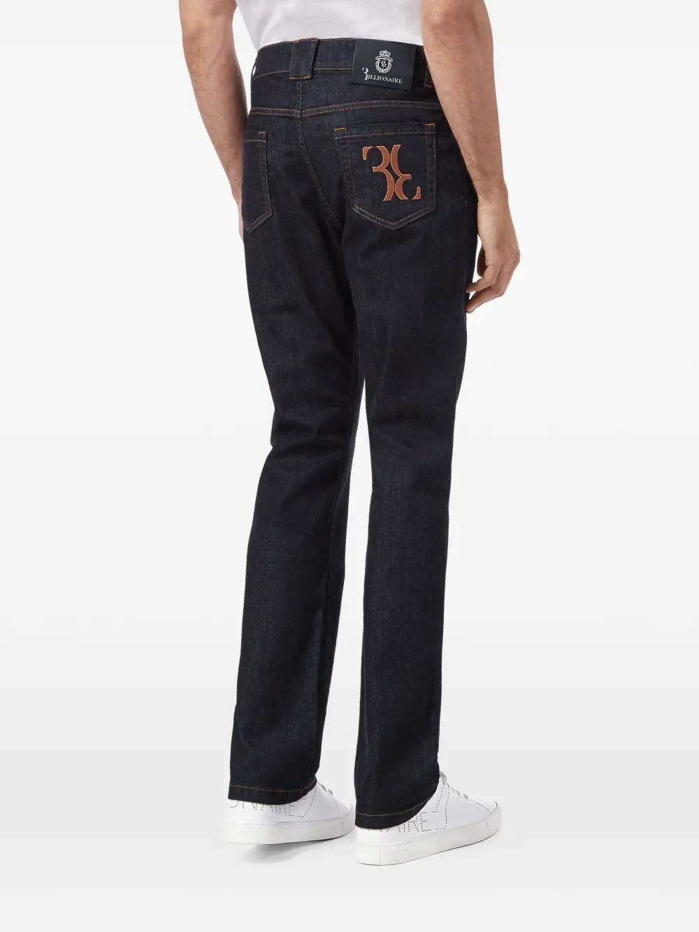 Billionaire Regular-fit jeans met logo-detail Blauw
