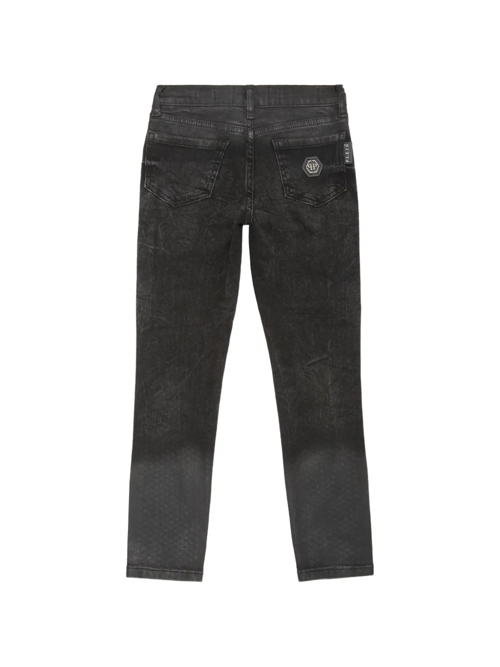 Philipp Plein Junior Jeans verfraaid met stras Zwart