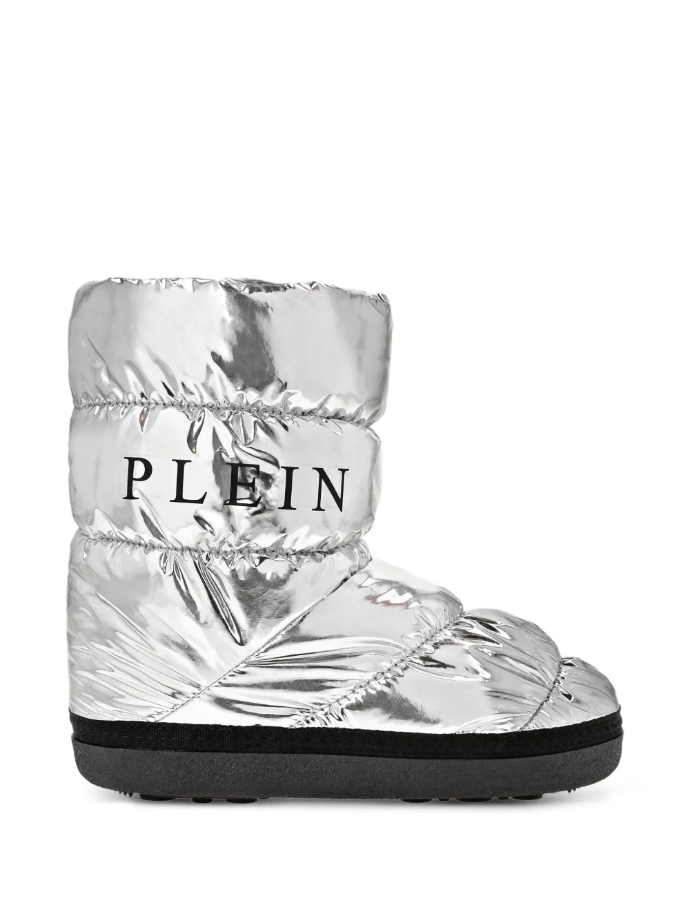 Philipp Plein Junior quilted logo boots Zilver