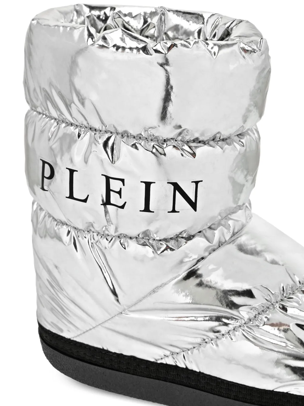 Philipp Plein Junior quilted logo boots Zilver
