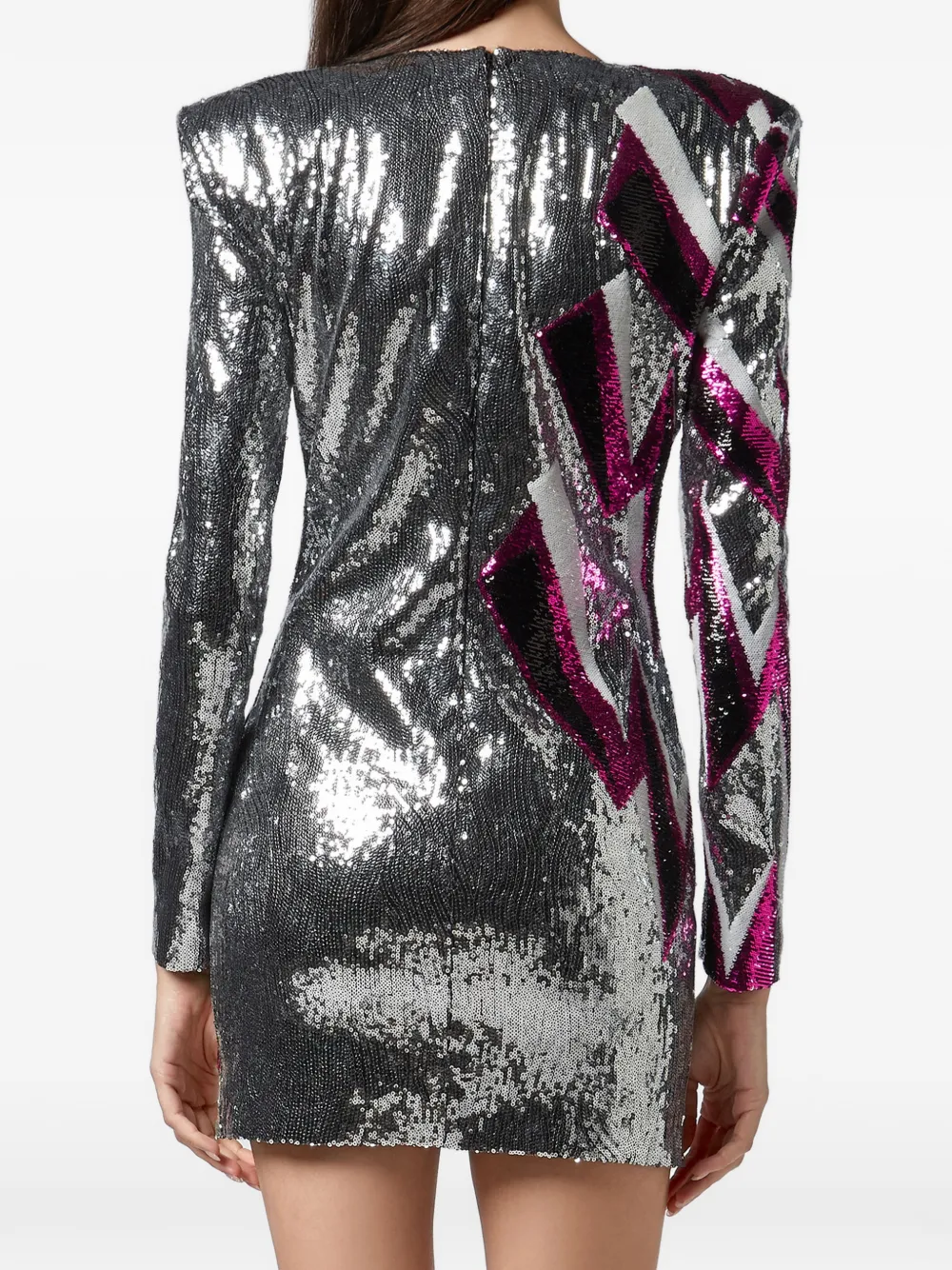 Philipp Plein Mini-jurk met pailletten Zilver