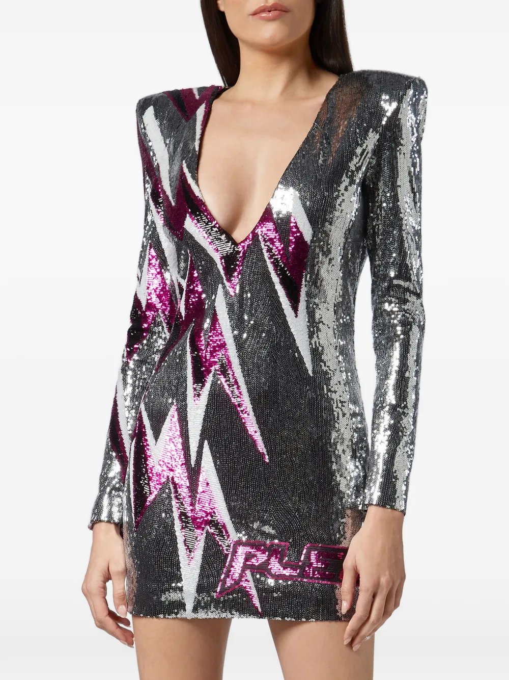Philipp Plein Mini-jurk met pailletten Zilver