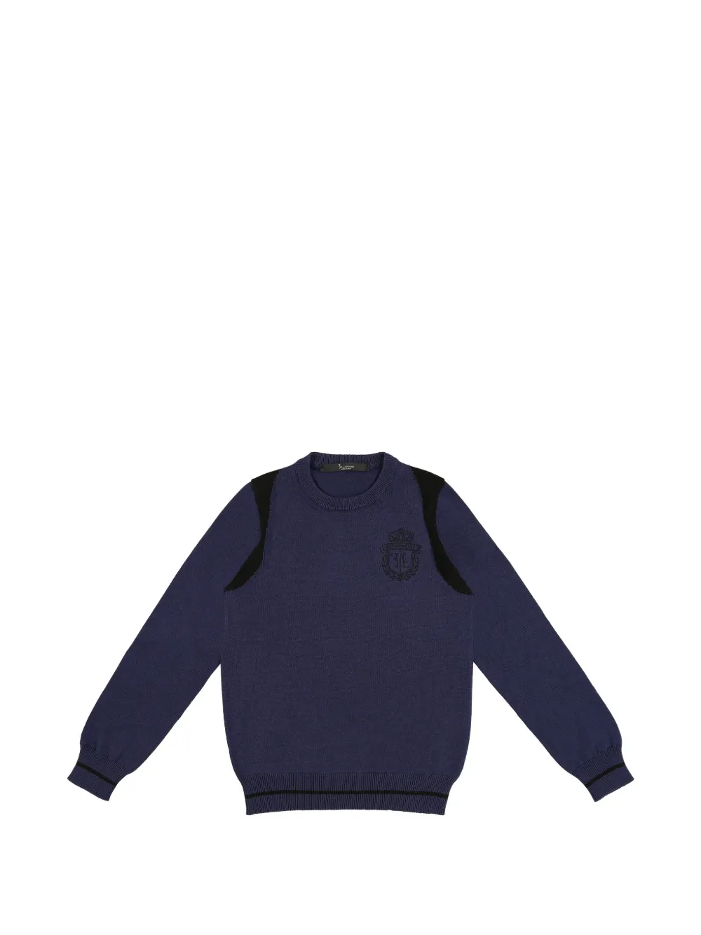 Billionaire Kids crest round-neck sweater - Blu