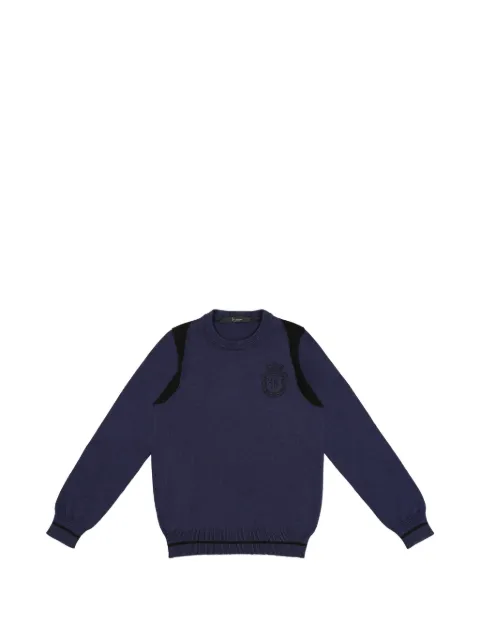 Billionaire Kids crest round-neck sweater