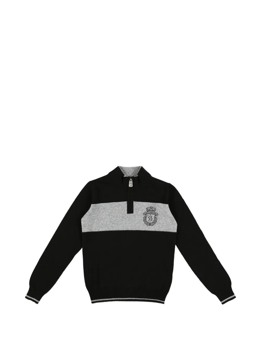 Billionaire Kids zipped striped sweater - Nero