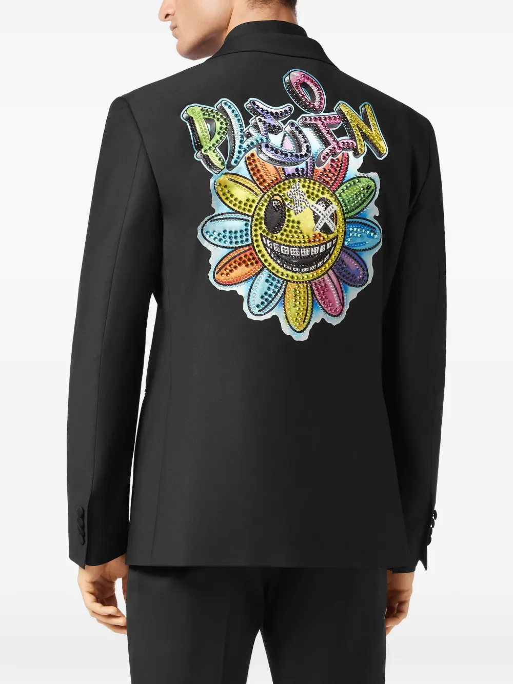 Philipp Plein Blazer met smiley-print Zwart